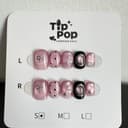 Pink Bow Moonlight press-on nail set on a TipPop Nails card